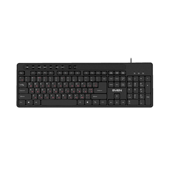 Tastatură SVEN KB-C3060, Cu fir, Negru, 3 image