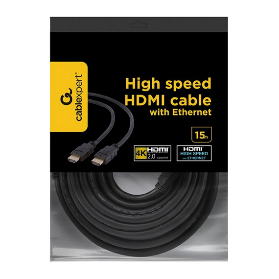 Cablu Video Cablexpert CC-HDMI4-15M, HDMI (M) - HDMI (M), 15m, Negru, 3 image