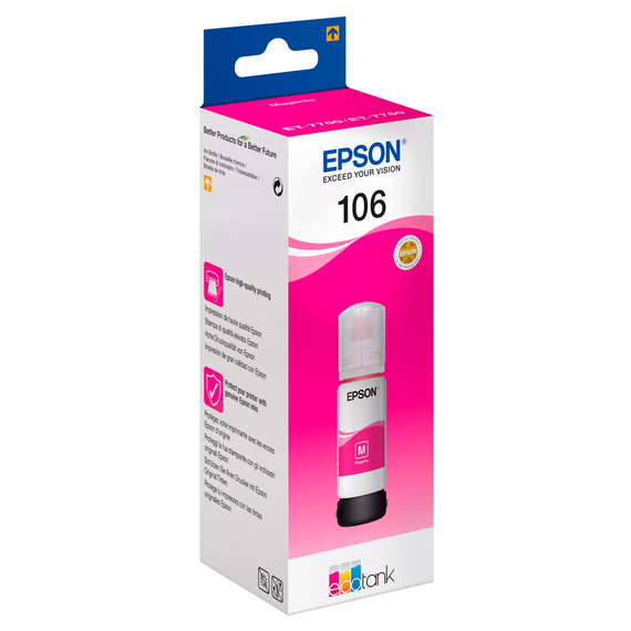 Recipient de cerneală Epson 106 EcoTank, C13T00R340, Magenta, 3 image