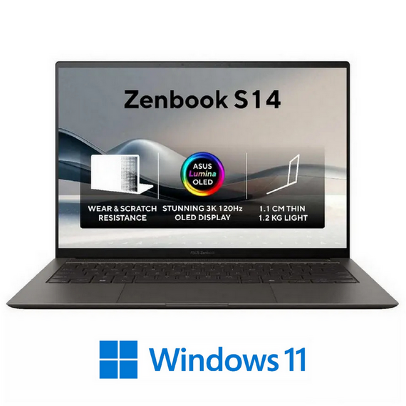 Laptop 14" ASUS Zenbook S 14 OLED UX5406SA, Zumaia Gray, Intel Core Ultra 7 258V, 32GB/1024GB, Windows 11 Home