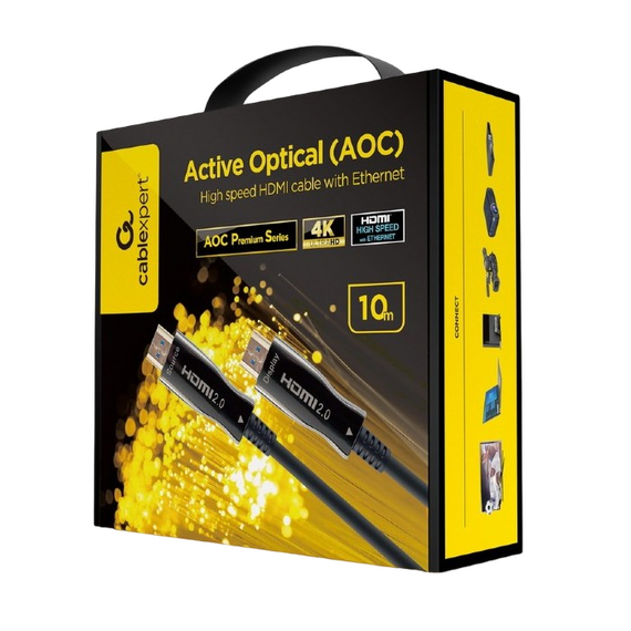 Cablu Video Cablexpert CCBP-HDMI-AOC-10M-02, HDMI - HDMI, 10m, Negru, 2 image