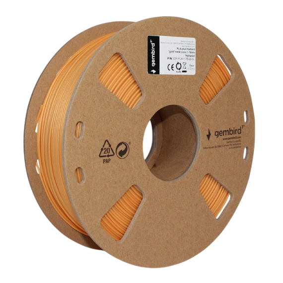 Filament pentru imprimantă 3D Gembird 3DP-PLA+1.75-02-GL, PLA+, Auriu, 1.75 mm, 1kg, 3 image