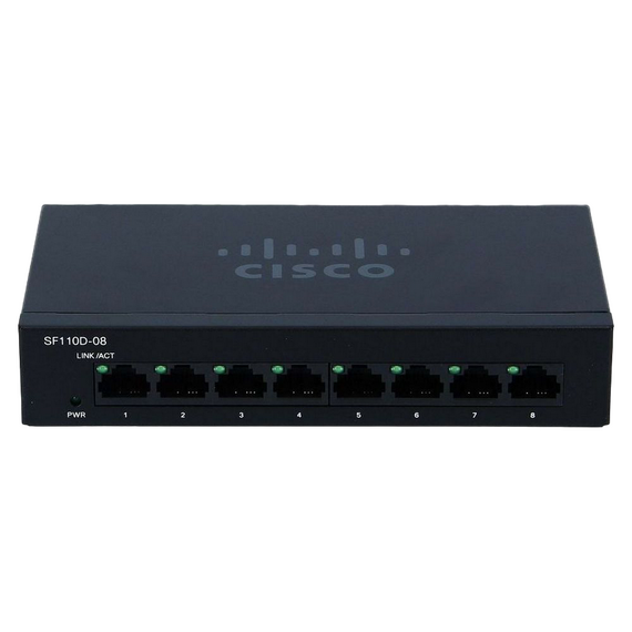 Switch de rețea Cisco SF110D-08, 8x 10/100 Mbps