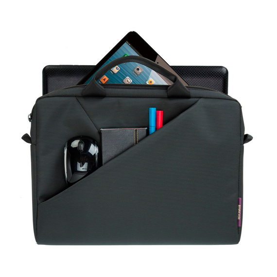 Geantă pentru Laptop Rivacase Tivoli, 13.3", Poliester, Negru, 3 image