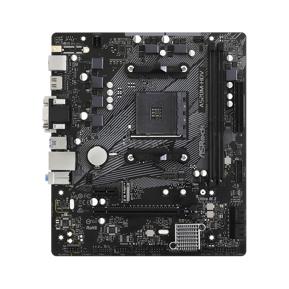 Placă de bază ASRock A520M-HDV, AM4, AMD A520, Micro-ATX, 2 image