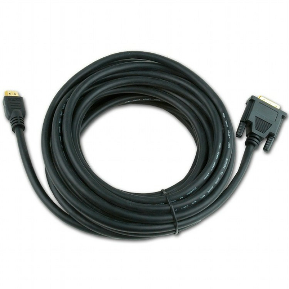 Cablu Video Cablexpert CC-HDMI-DVI-7.5MC, HDMI (M) - DVI-I (M), 7,5m, Negru, 2 image