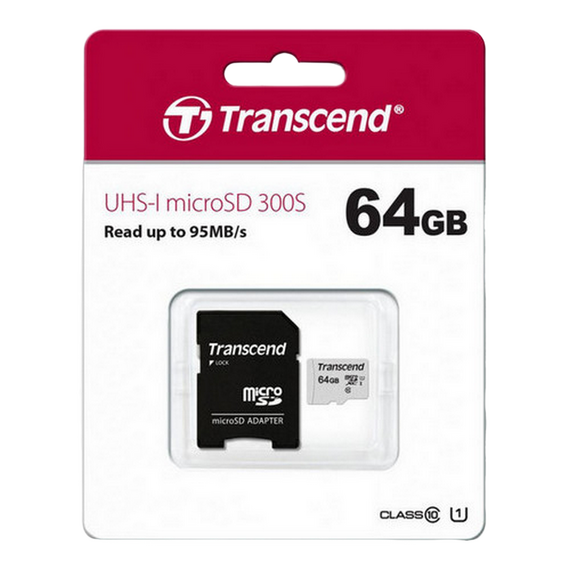 Card de Memorie Transcend MicroSDXC Class 10, 64GB (TS64GUSD300S), 2 image