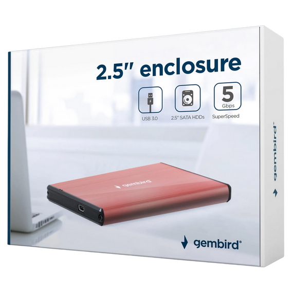 Carcasă externă Gembird EE2-U3S-3-P, Roz (EE2-U3S-3-P), 3 image