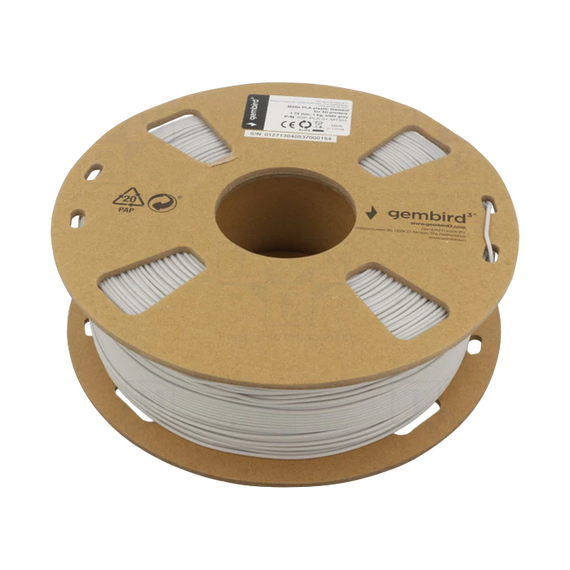 Filament pentru imprimantă 3D Gembird 3DP-PLA-01-MTSG, PLA, Ardezie gri Mată, 1.75 mm, 1kg