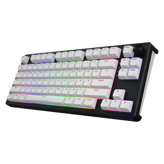 Tastatură HATOR Skyfall 80, Cu fir / Fără fir, Negru | Alb, 2 image