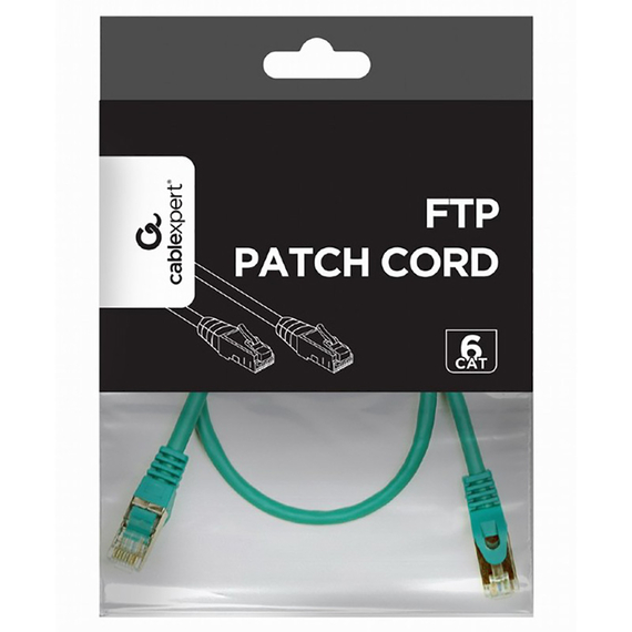 Patch cord Cablexpert PP6-0.5M/G, Cat6 FTP , 0,5m, Verde, 2 image
