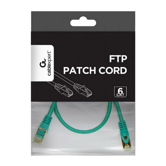 Patch cord Cablexpert PP6-0.5M/G, Cat6 FTP , 0,5m, Verde, 3 image
