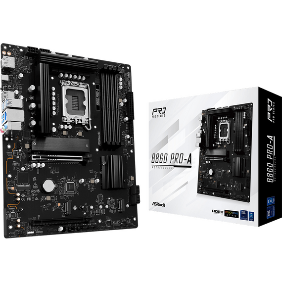 Placă de bază ASRock B860 Pro-A, LGA1851, Intel B860, ATX
