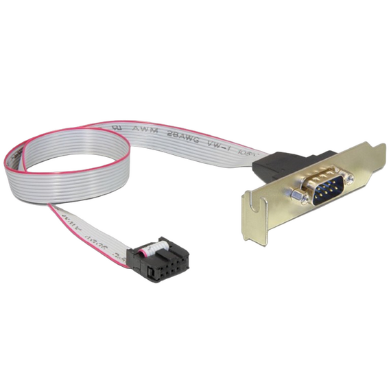 Receptacul pentru port serial DB9 pe suport Cablexpert CC-DB9ML-01, Auriu