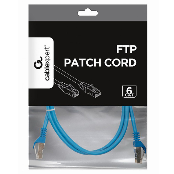 Patch cord Cablexpert PP6-1M/B, Cat6 FTP , 1m, Albastru, 2 image