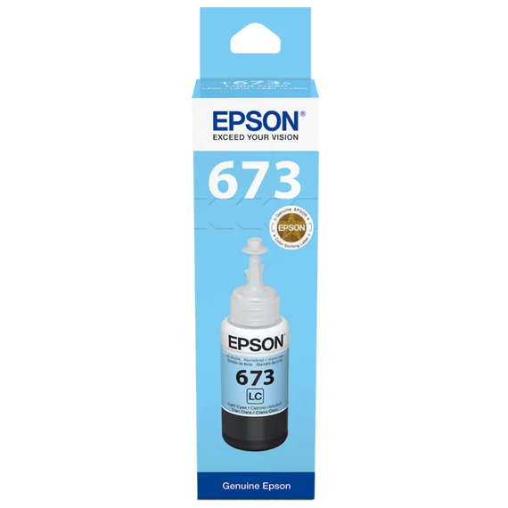Recipient de cerneală Epson T673, 70ml, Albastru Deschis, 2 image