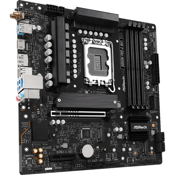 Placă de bază ASRock B860M PRO-A WIFI, LGA1851, Intel B860, Micro-ATX, 3 image