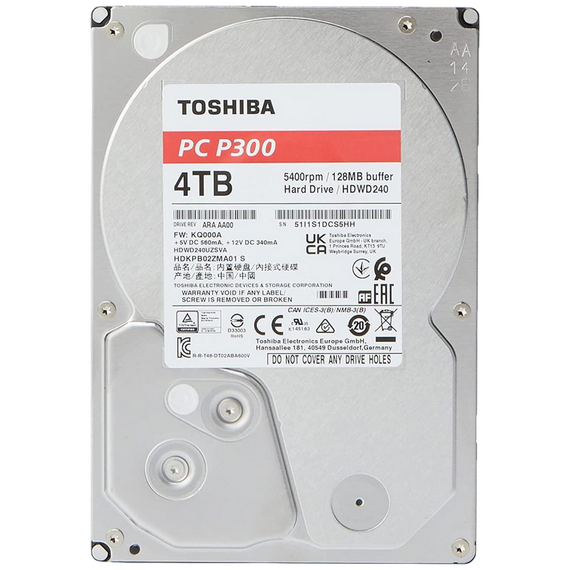 Unitate HDD Toshiba P300, 3.5", 4 TB 