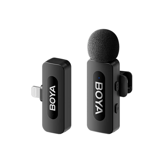 Microfon portabil pentru înregistrare vocală Boya BY-V1 V2.0, Fără fir, Negru