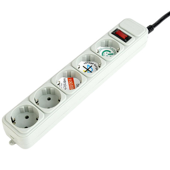 Prelungitor electric Gembird GMB SPG3-B-6C, 5 Prize, 1,8 m, Alb, 3 image