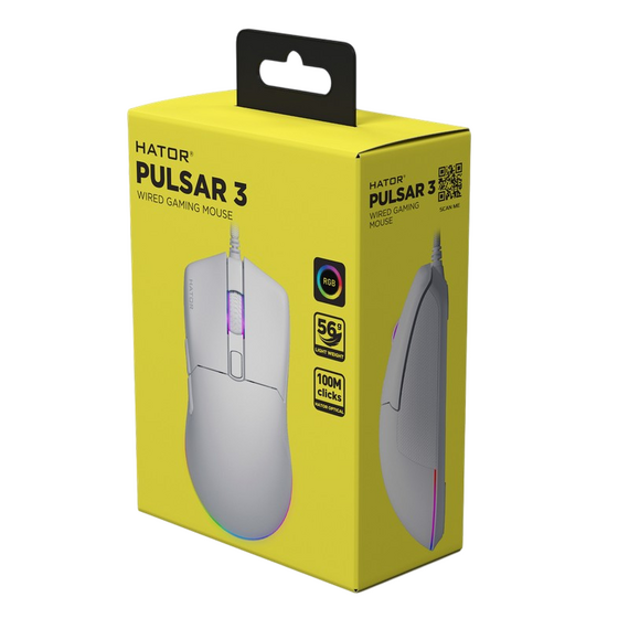Gaming Mouse HATOR Pulsar 3, Alb, 2 image