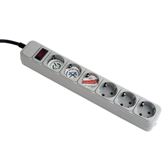 Prelungitor electric Gembird GMB SPG6-B-6C, 6 Prize, 1,8 m, Gri