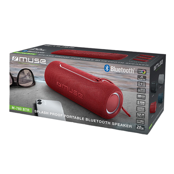 Boxă portabilă MUSE M-780 BTR, Roșu, 2 image