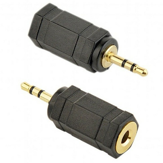 Audio Adaptor Cablexpert A-3.5F-2.5M, 3.5mm 3-pin (F) - 2.5mm 3-pin (M), Negru, 2 image