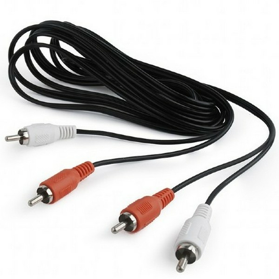Cablu audio Cablexpert CCA-2R2R-6, 2x RCA (M) - 2x RCA (M), 1,8m, Negru, 2 image
