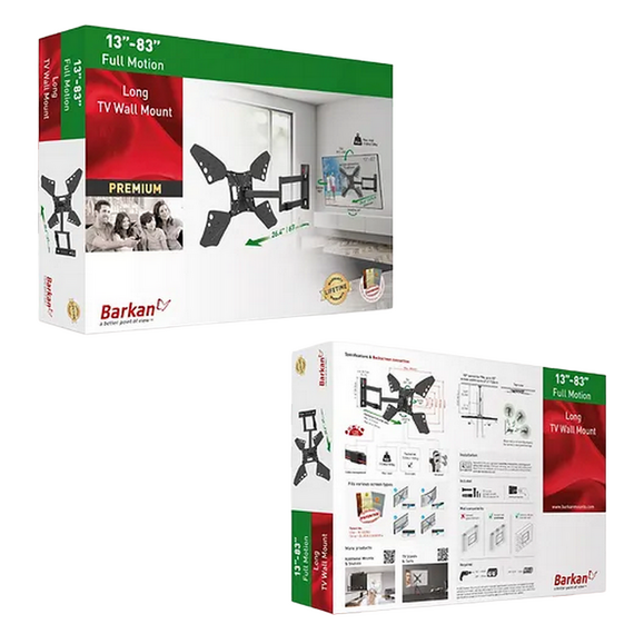 Suport TV de perete BARKAN 3400L.B, Negru, 2 image