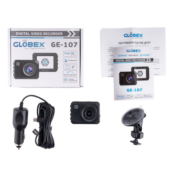Cameră auto DVR Globex GE-107, Full-HD 1080P, Negru, 7 image
