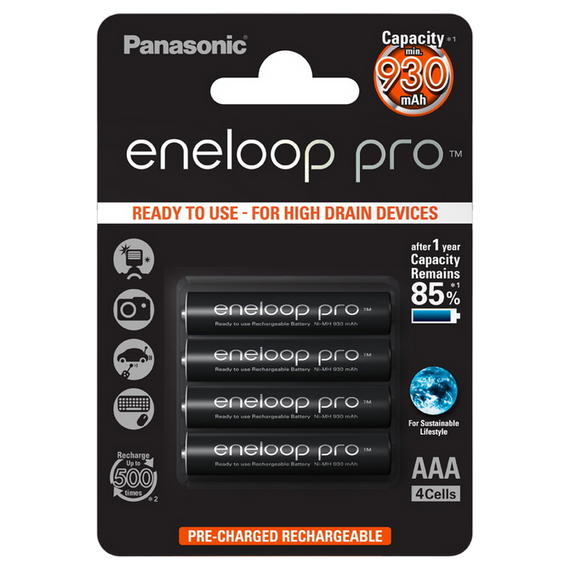 Baterii Panasonic BK-4HCDE/4CP, AAA, 930mAh, 4buc.