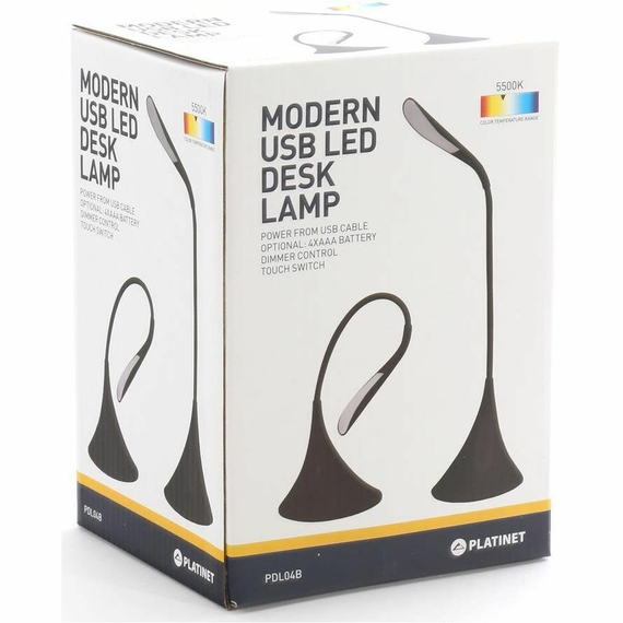 Lampa de birou Platinet DESK LAMP 3,5W FLEXIBLE 43827, Negru, 3 image