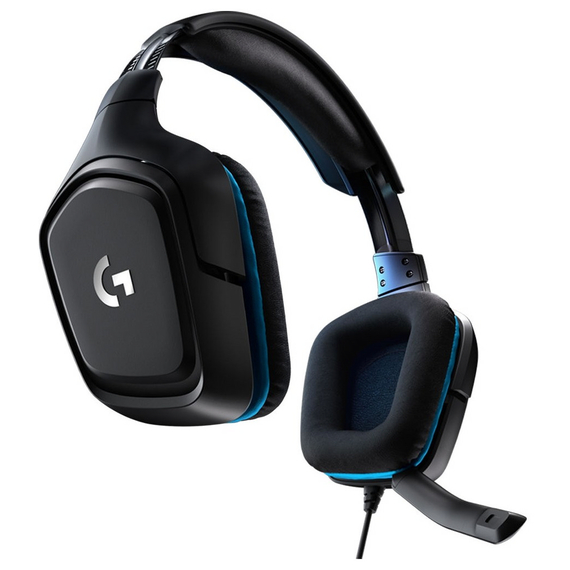 Căști gaming Logitech G432, Cu fir, Negru/Albastru, 3 image