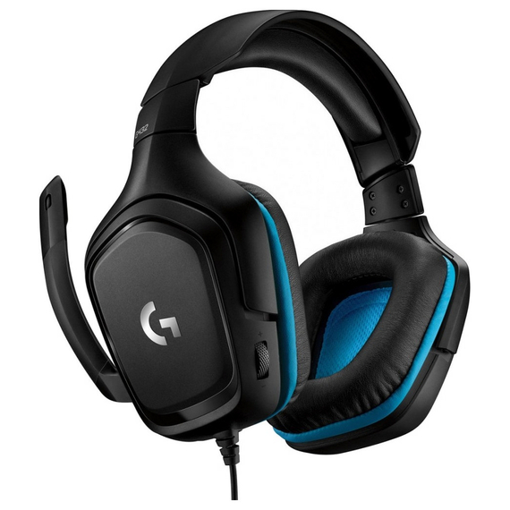 Căști gaming Logitech G432, Cu fir, Negru/Albastru, 2 image