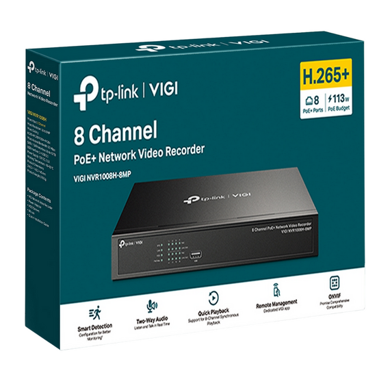 Înregistrator video TP-LINK VIGI NVR1008H-8MP, Negru, 3 image