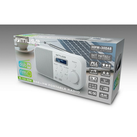 Radio portabil MUSE M-109 DBW, Alb, 3 image