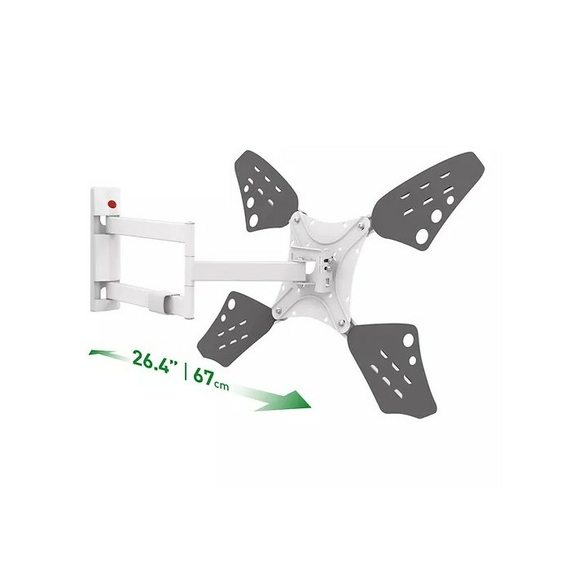 Suport TV de perete BARKAN 3400LW, Alb, 2 image