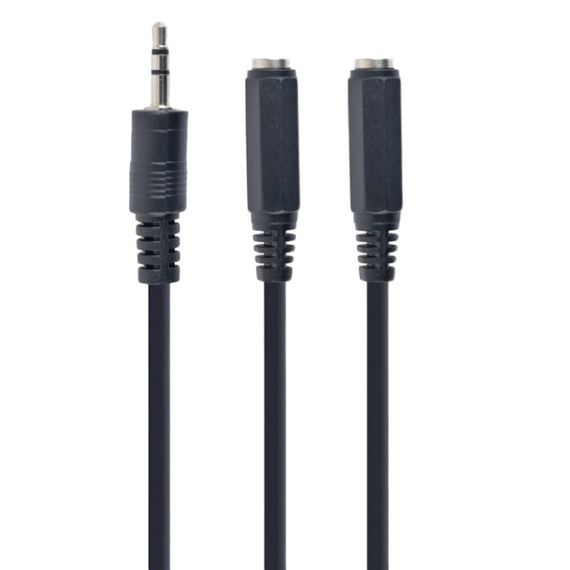 Cablu audio Cablexpert CCA-415-0.1M, mufă de 3,5 mm - 3.5 mm, 0,1m, Negru