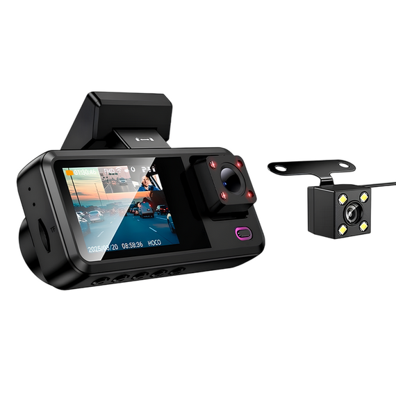 Set Dash Cam față și spate Hoco DV15, Negru