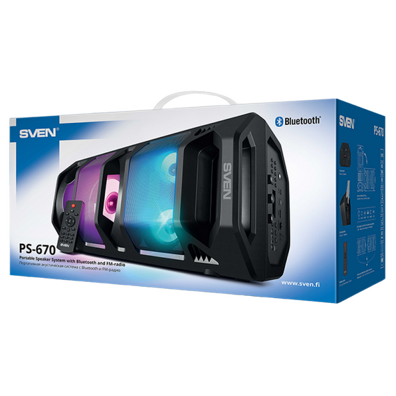 Boxă portabilă SVEN PS-670, Negru, 2 image