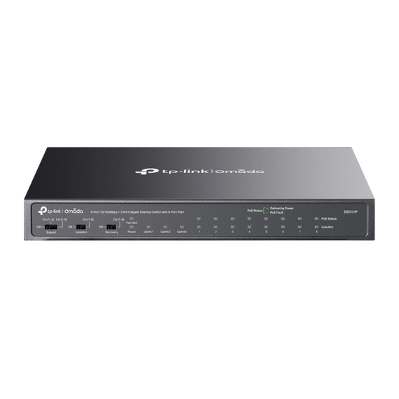 Comutator PoE TP-LINK DS111P, 8x IEEE 802.3af/at PoE+ Ports