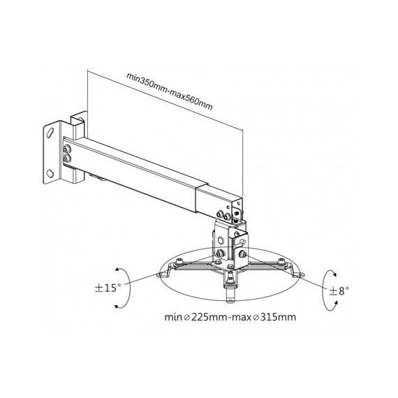 Suport pentru tavan și pe perete Reflecta Tapa, Argintiu, 3 image