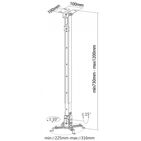 Suport pentru tavan Reflecta Tapa, Alb, 5 image