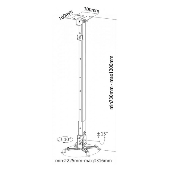 Suport pentru tavan Reflecta Tapa, Alb, 3 image