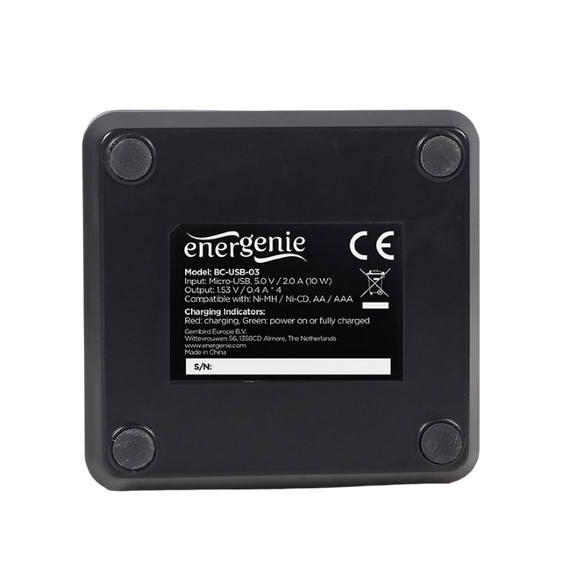 Energenie Încărcător Acumulatori Gembird BC-USB-03, Negru, 5 image