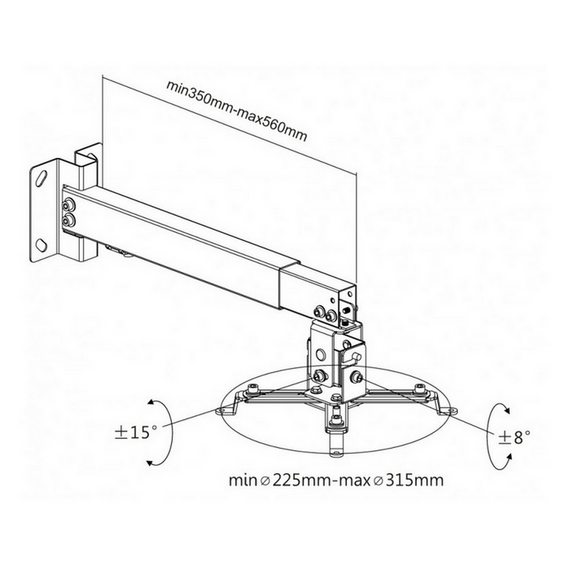 Suport pentru tavan și pe perete Reflecta Tapa, Argintiu, 9 image