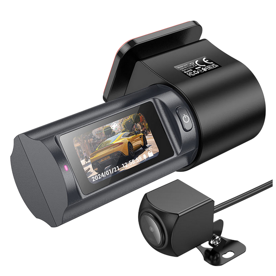 Set Dash Cam față și spate Hoco DV8, Negru, 3 image