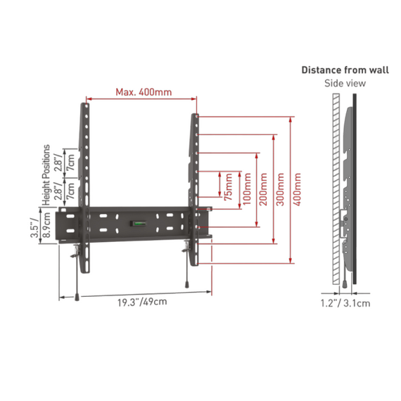 Suport fixat pe perete BARKAN E30, Negru, 4 image