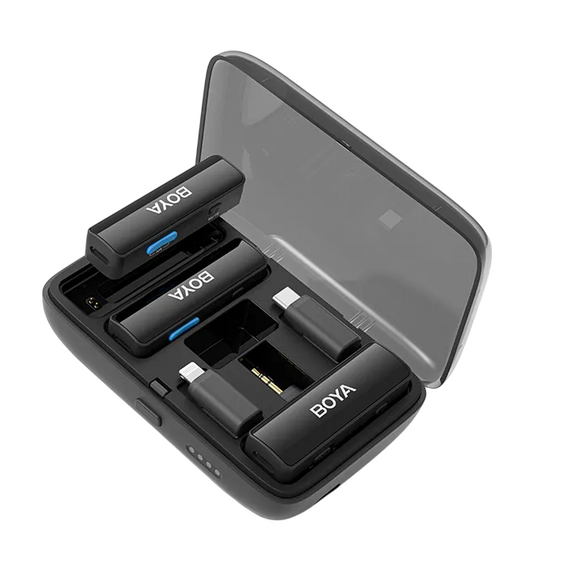 Microfon portabil pentru înregistrare vocală Boya Boyalink, Fără fir, Negru
